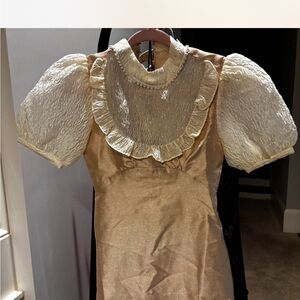 Sister Jane Gold and Cream Mini Dress